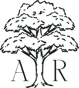Monograma oficial de Alexandra y Randall inspirado en un árbol